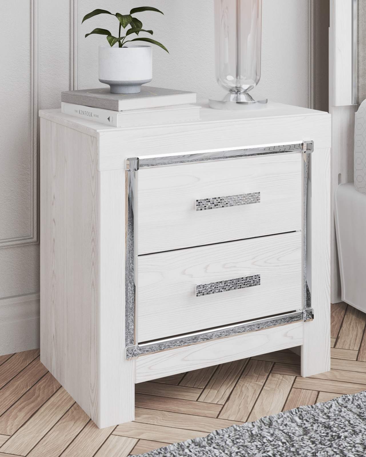 Altyra - Two Drawer Night Stand - White - Image 2