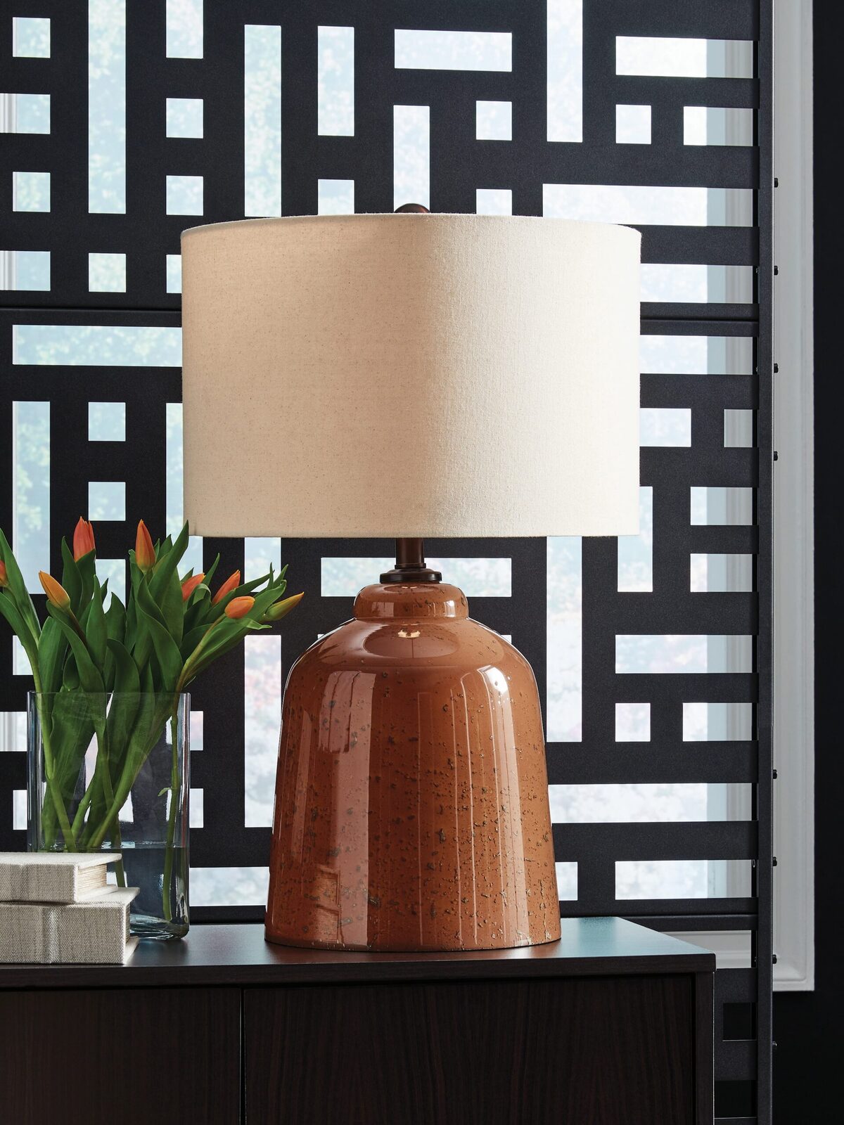 Aaleahya - Glass Table Lamp - Rust - Image 2