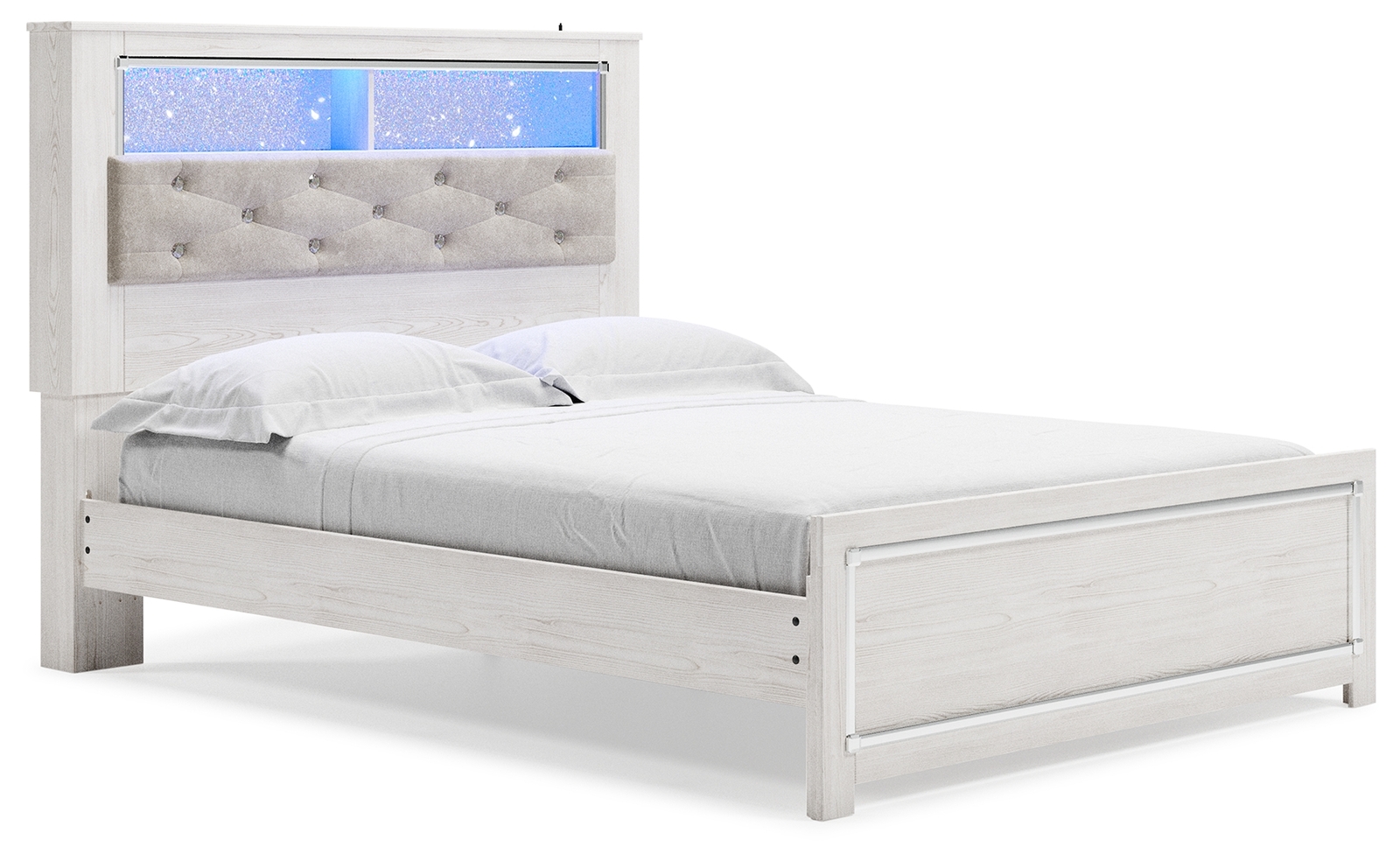 Altyra - Queen Panel Bookcase Bed With Roll Slats - White - Image 5