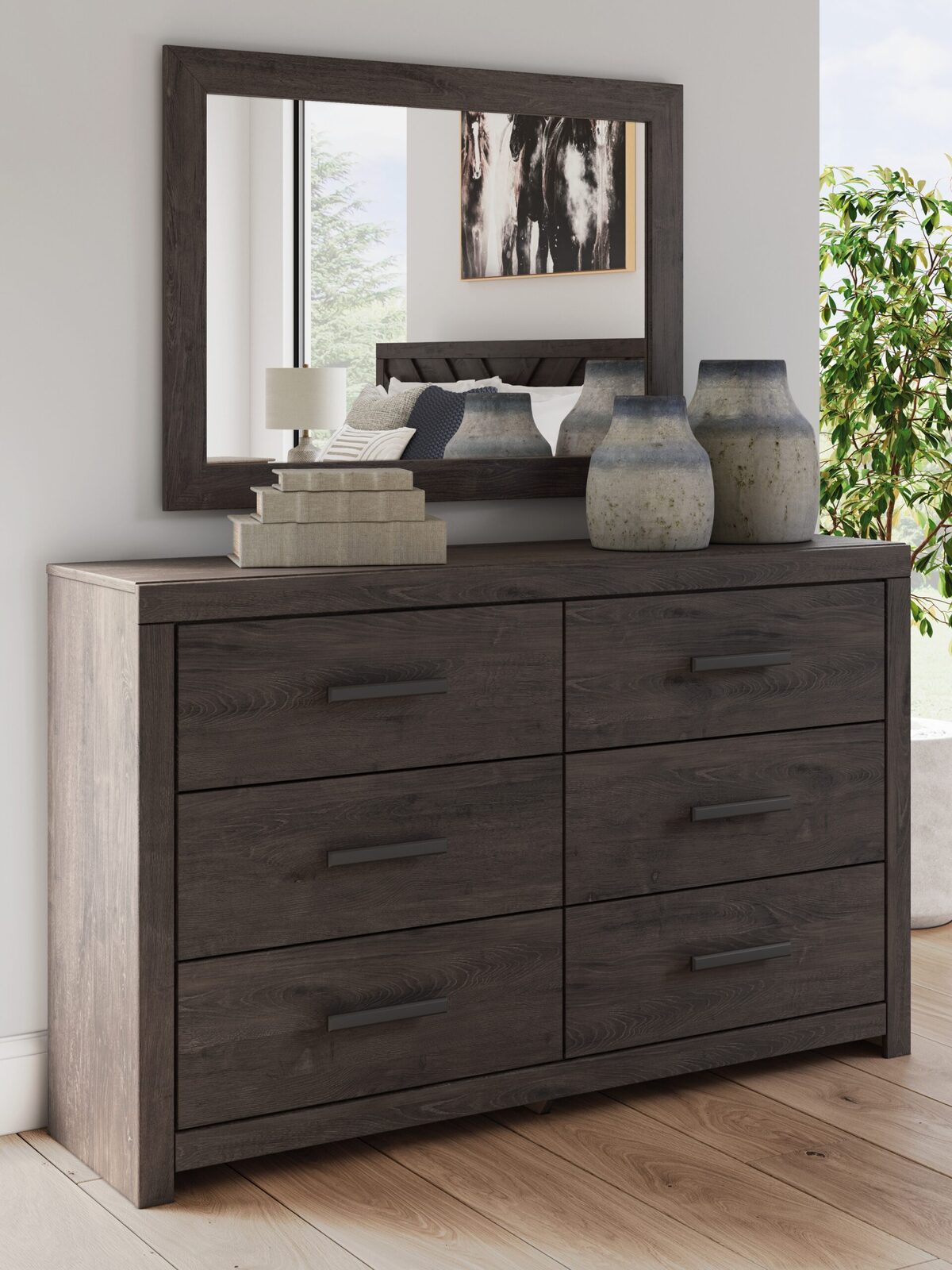 Prendonea - Dresser and Mirror - Charcoal - Image 2