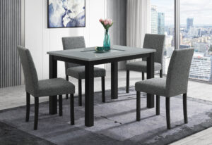 D8112 - 5 Piece Dining Room Set (Dining Table With 4 Dining Chairs) - Dark Gray