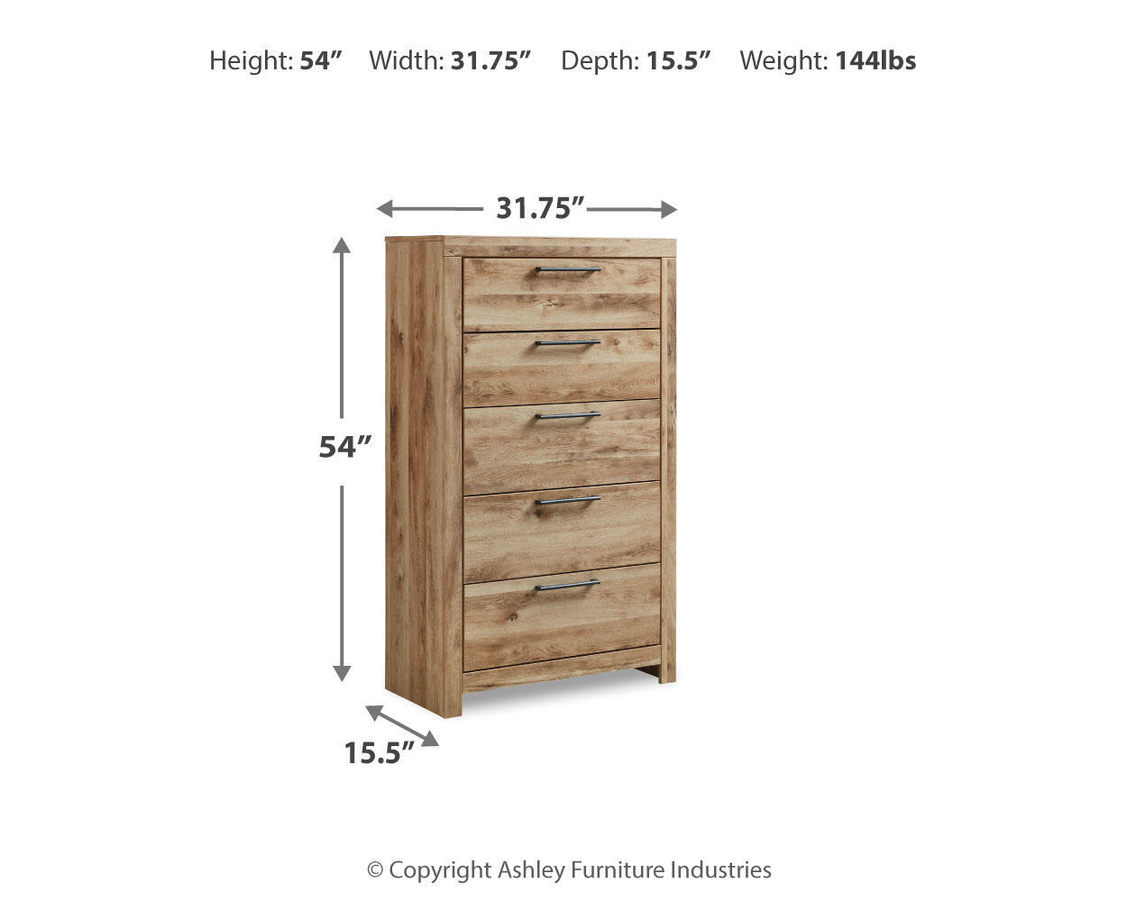 Hyanna - Five Drawer Chest - Tan Brown - Image 7