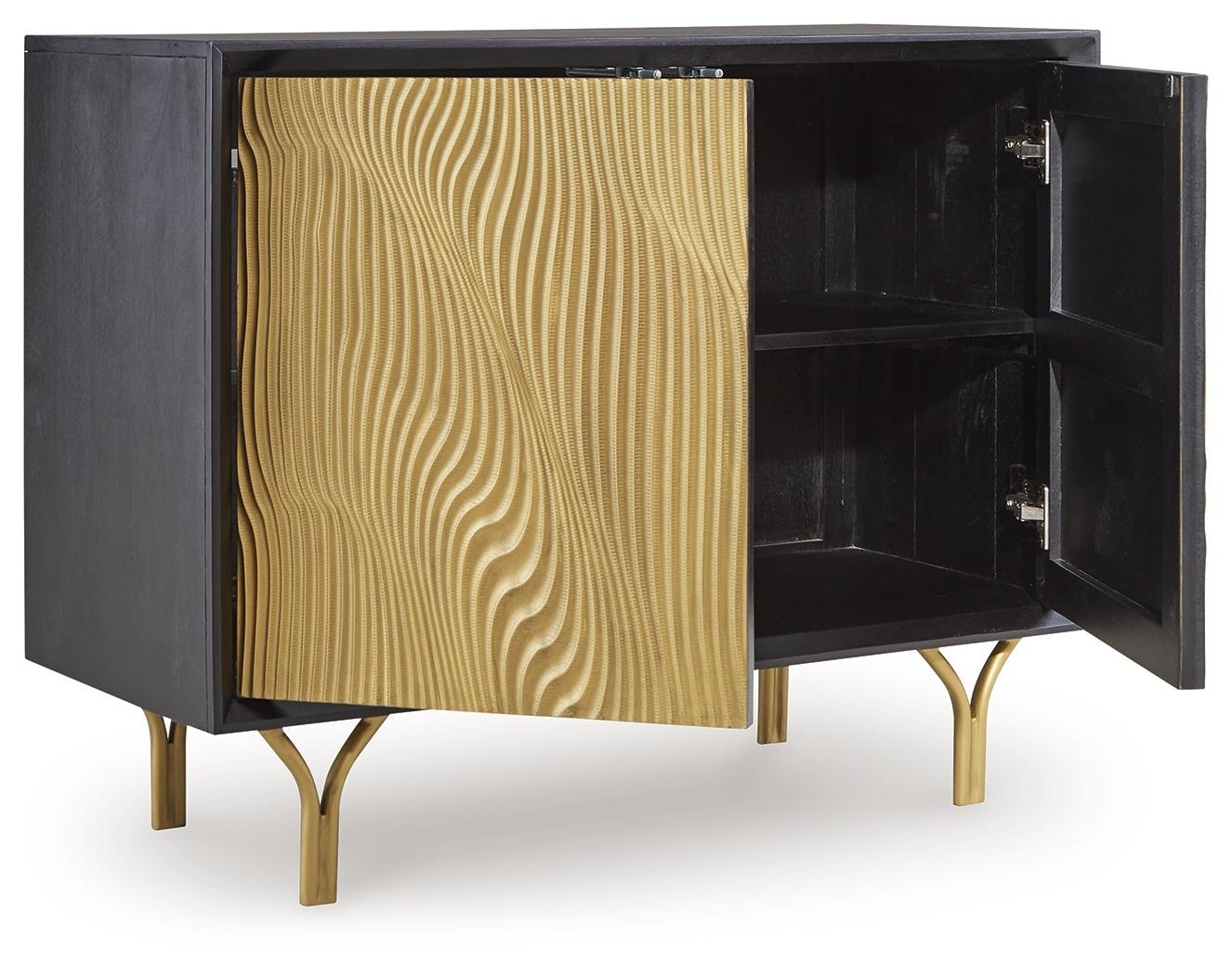 Tayner - Accent Cabinet - Black / Gold Finish - Image 3