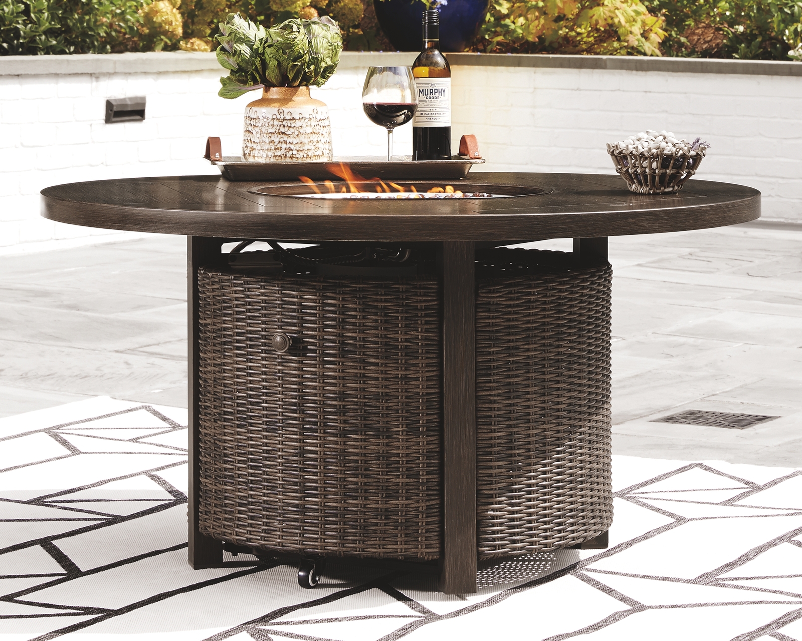 Paradise Trail - Round Fire Pit Table - Medium Brown - Image 2