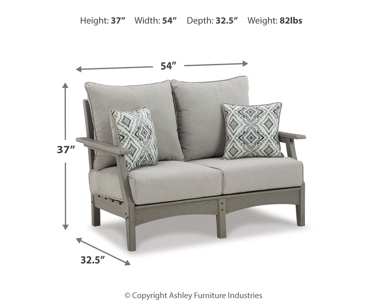 Visola - Loveseat w/Cushion - Gray - Image 6