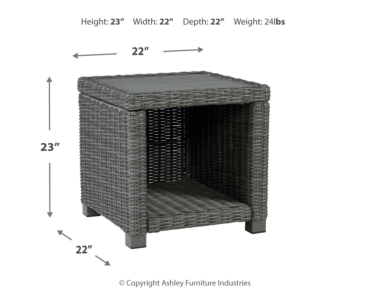 Elite Park - Square End Table - Gray - Image 7