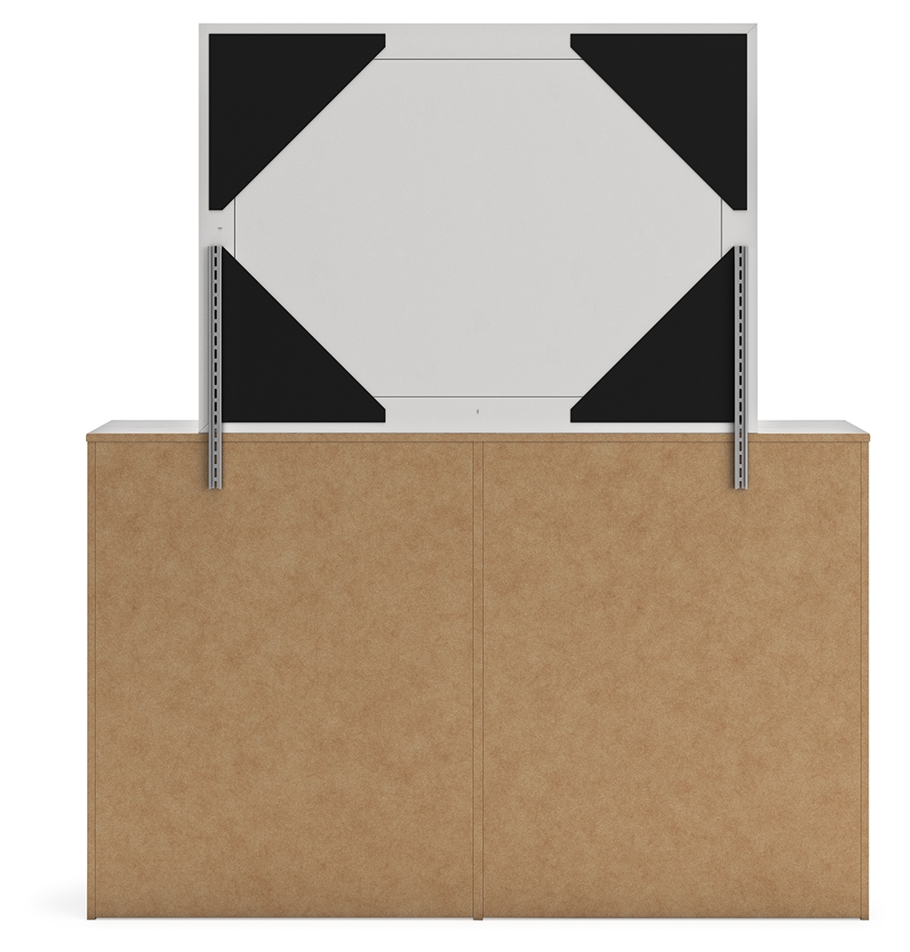 Cayboni - Dresser And Mirror - Whitewash - Image 6