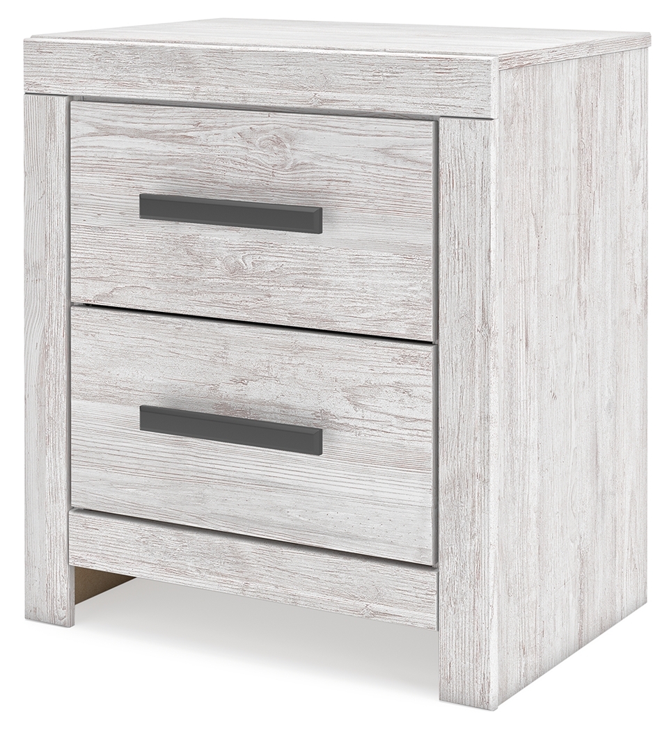 Cayboni - Two Drawer Night Stand - Whitewash - Image 3