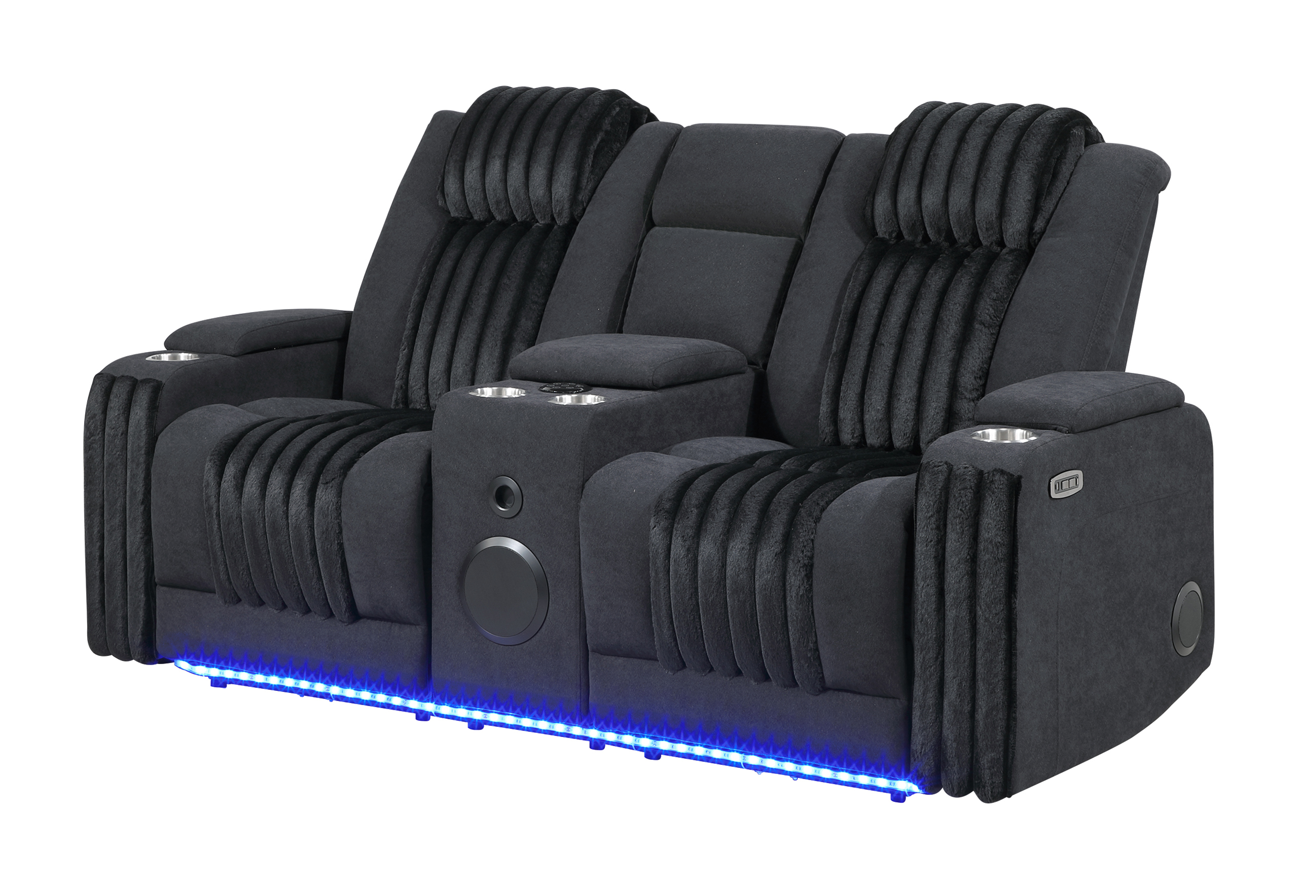 U8000 - Power Reclining Loveseat With Console, Power Headrest, LED Light, Bluetooth Speaker - Image 9