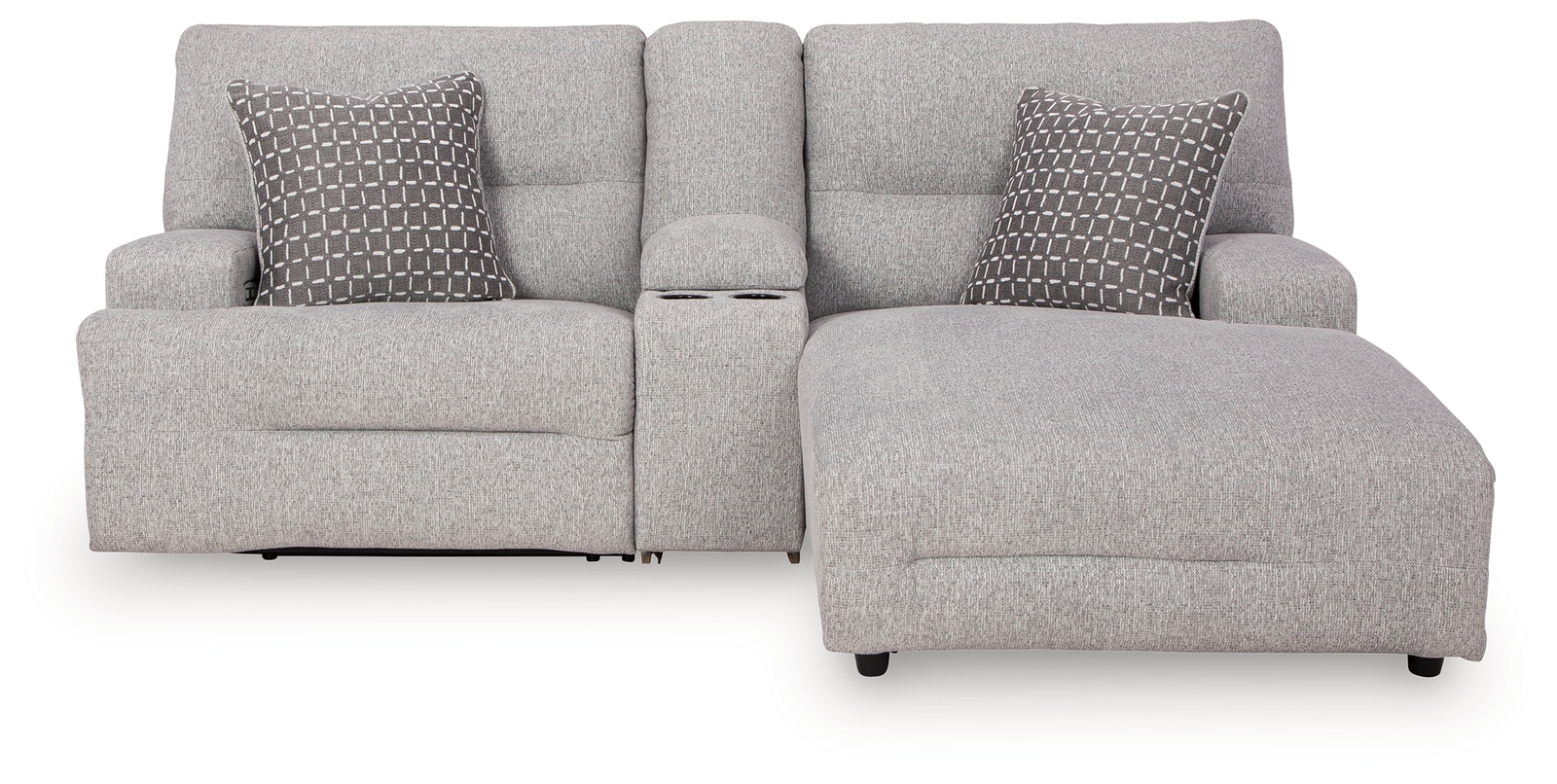 Acklen Place - 4 Pc. - 3-Piece Power Reclining Sectional Sofa With Raf Chaise, Wide Seat Power Recliner - Pewter - Image 4