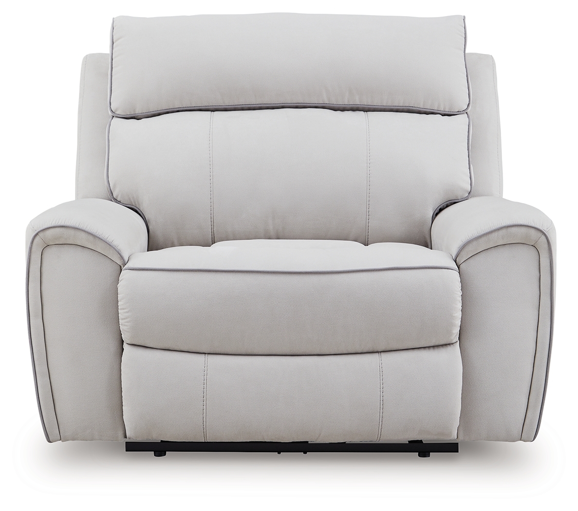 Social Pointe - Power Recliner / Adjustable Headrest - Pearl / Ash - Image 4