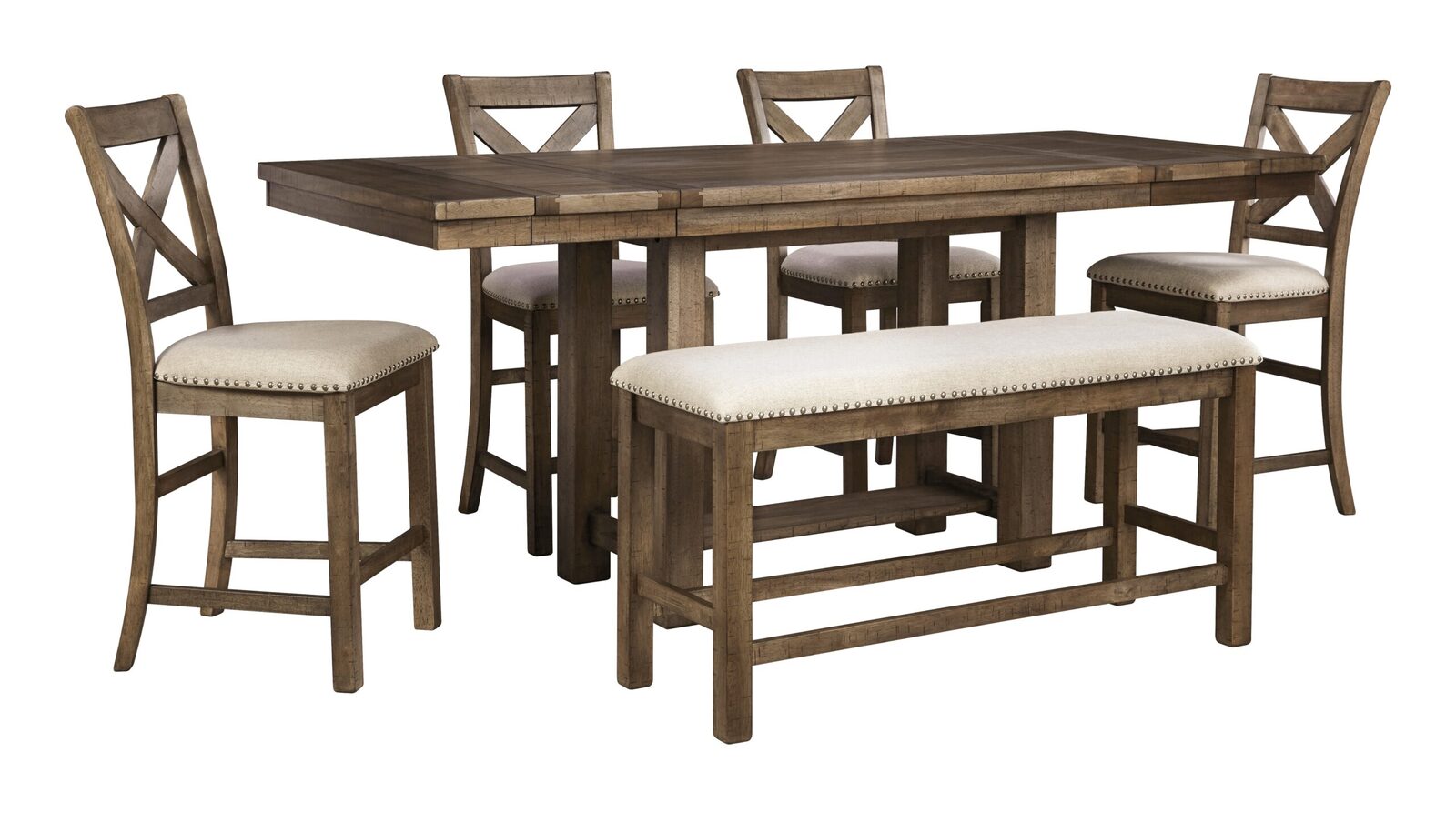 Moriville - Rectangular Dining Room Counter Extension Table - Grayish Brown - Image 4