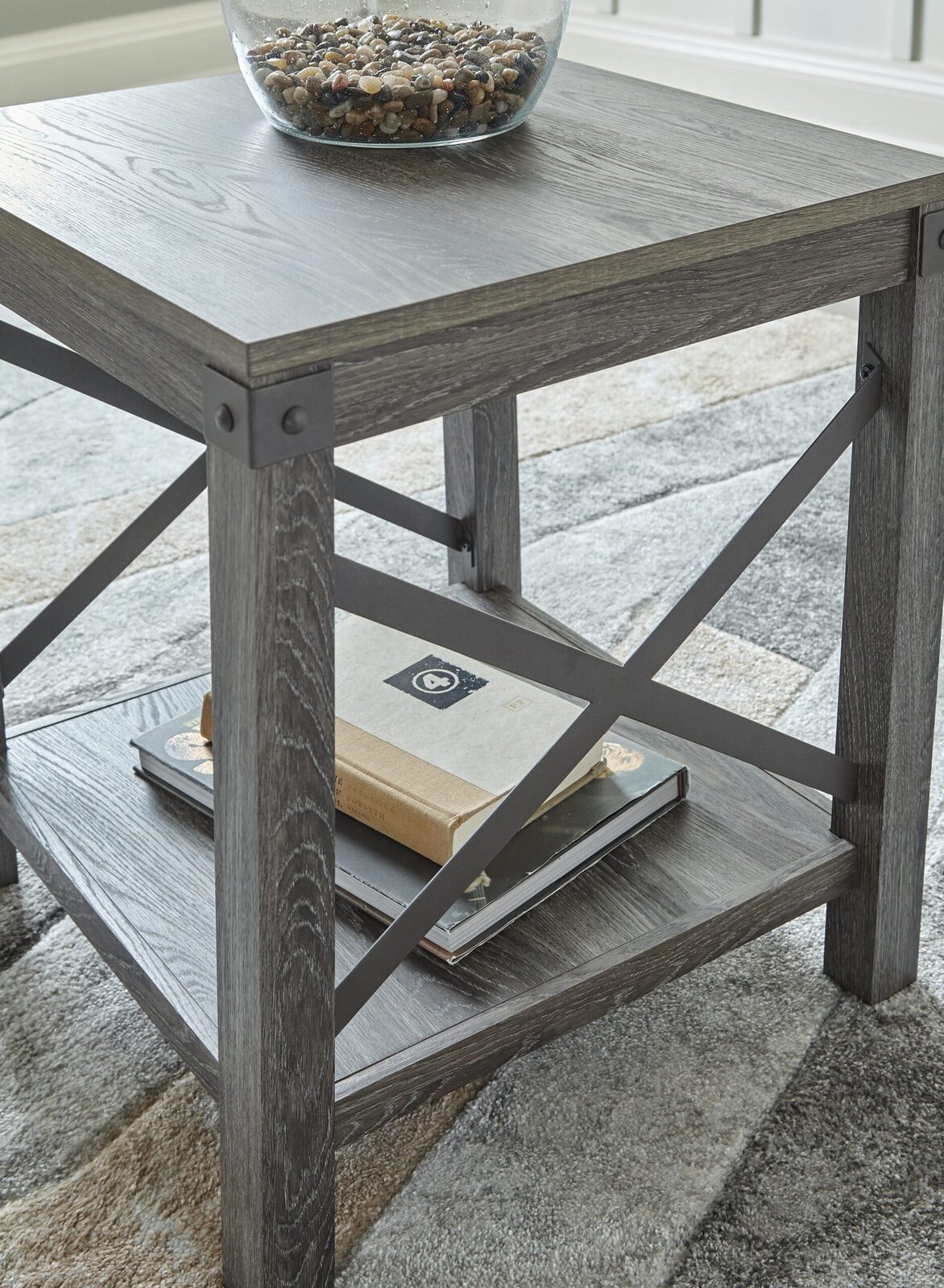 Freedan - Square End Table - Grayish Brown - Image 5