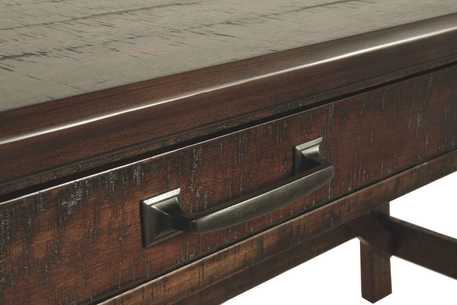 Baldridge - Home Office Large Leg Desk - Rustic Brown - Image 8