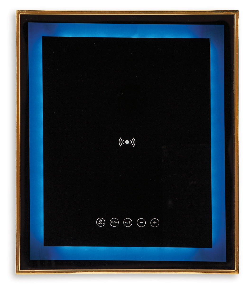 Rexwell - Accent Table With Speaker - Black / Gold Finish - Image 5