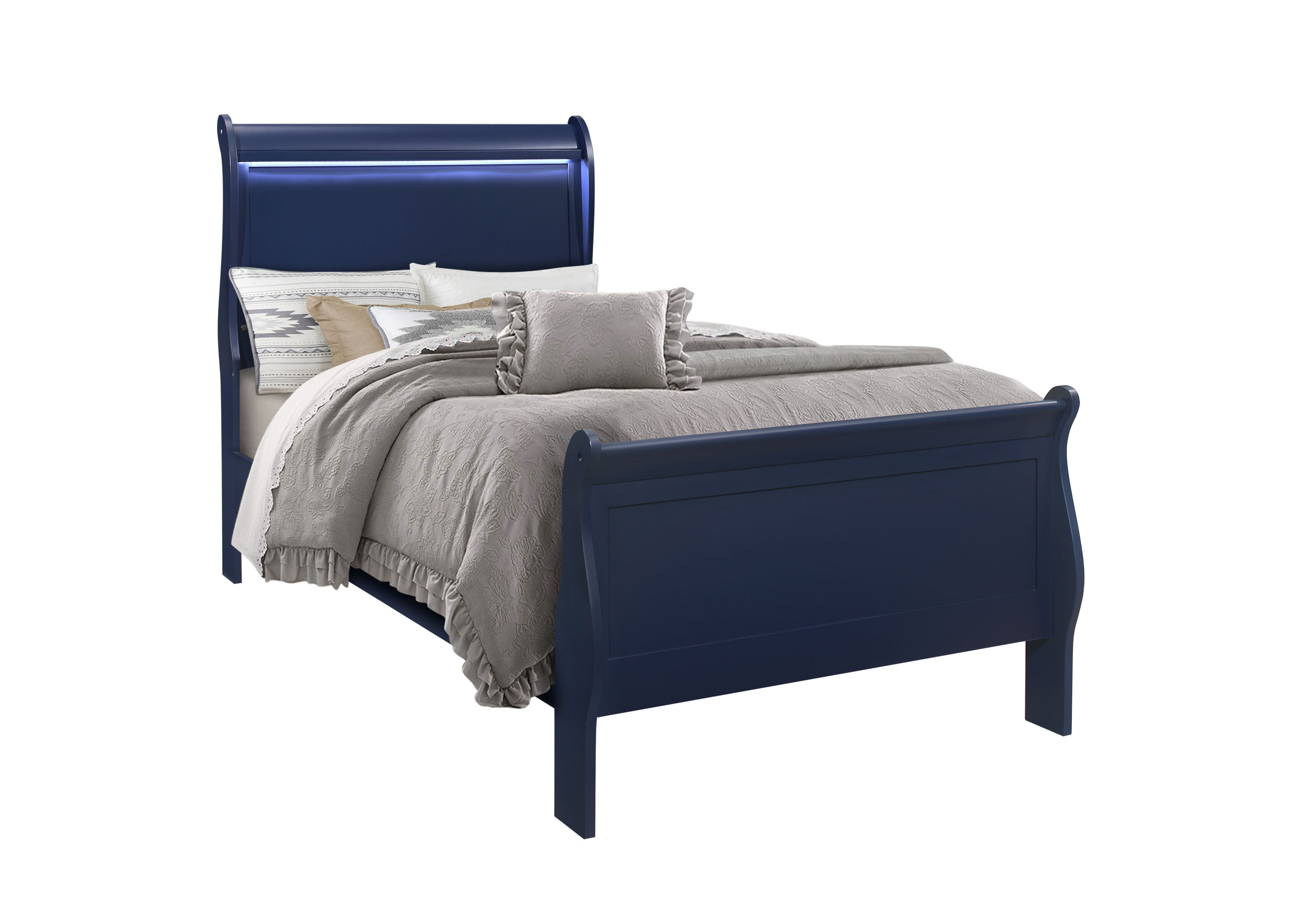 Charlie - Twin Bed With LED - Blue - Image 2