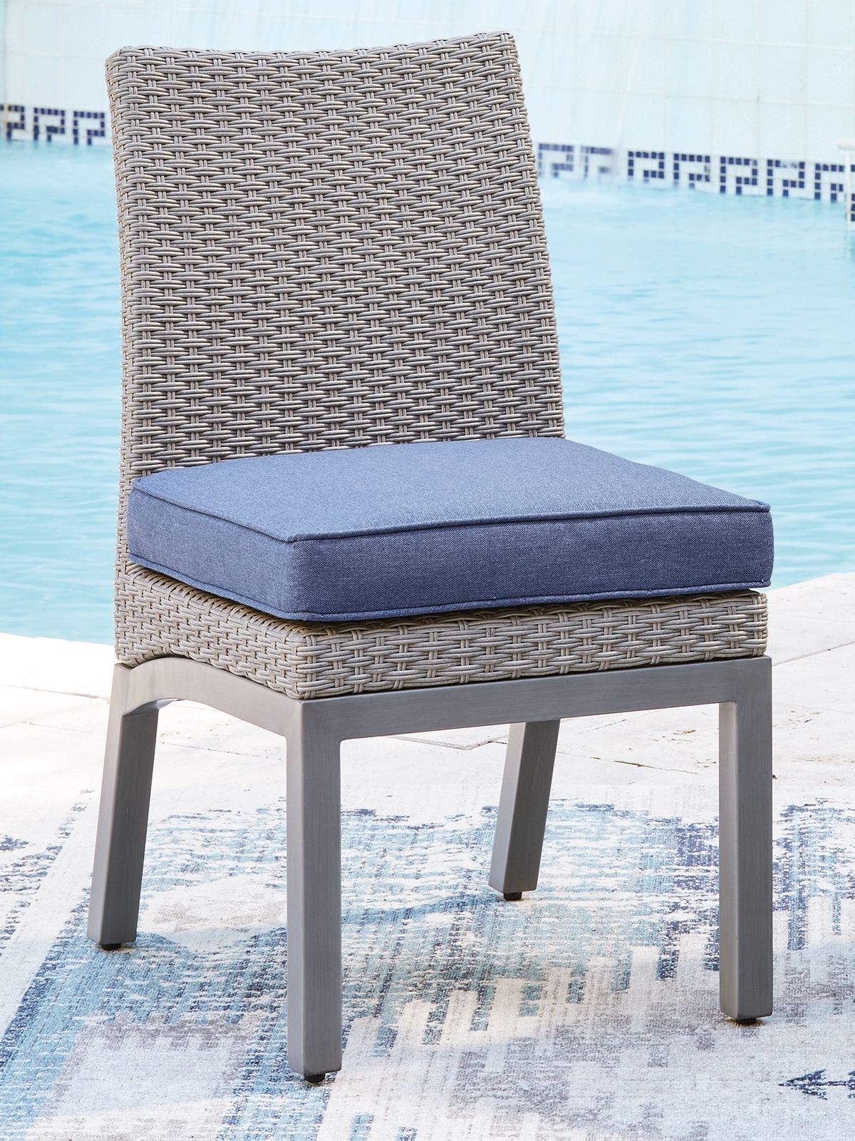 Half Moon Beach - Side Chair With Cushion (Set of 2) - Blue / Gray - Image 6