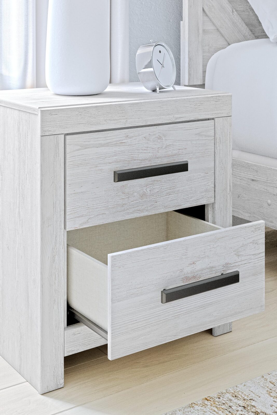 Cayboni - Two Drawer Night Stand - Whitewash - Image 10