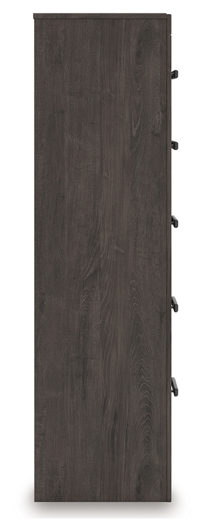 Prendonea - Five Drawer Chest - Charcoal - Image 8