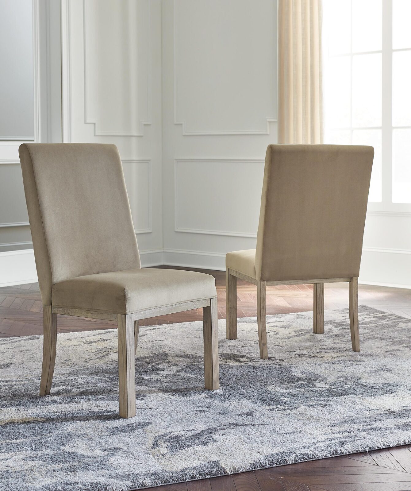Chrestner - Dining UPH Side Chair (Set of 2) - Gray / Brown - Image 2