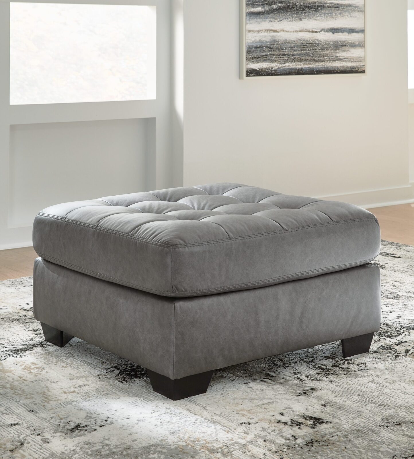 Clairette Court - Oversized Accent Ottoman - Alloy - Image 2