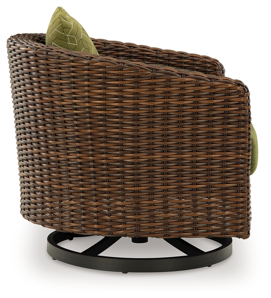 Horizon Hall - Swivel Lounge With Cushion - Brown / Green - Image 5