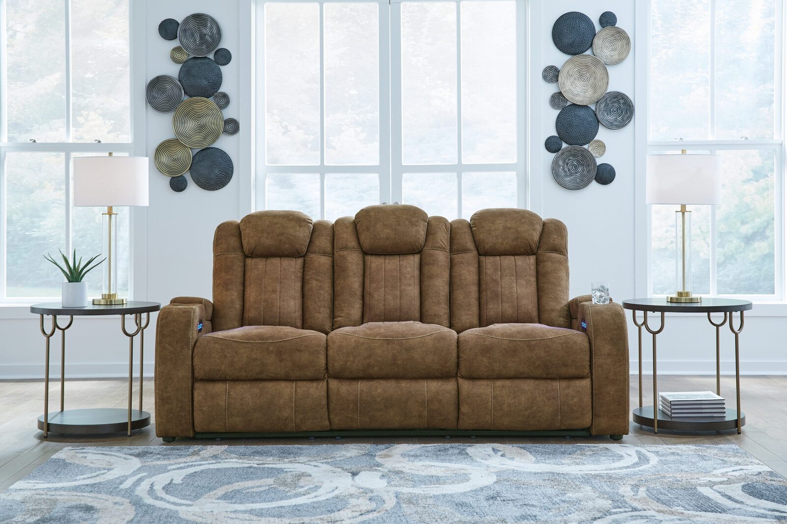 Wolfridge - Power Reclining Sofa With Adj Headrest - Brindle - Image 2