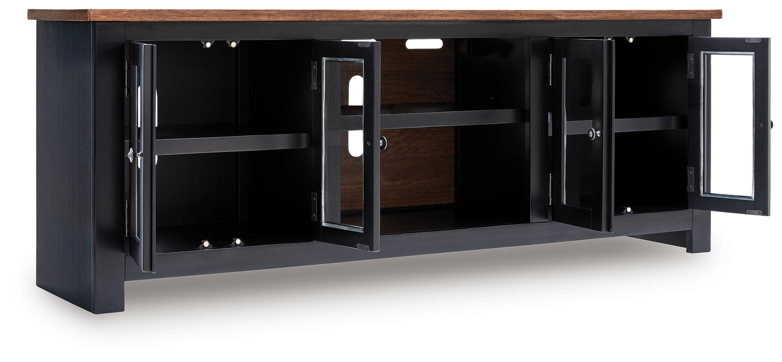Wildenauer - XL TV Stand With Fireplace Option - Brown / Black - Image 3