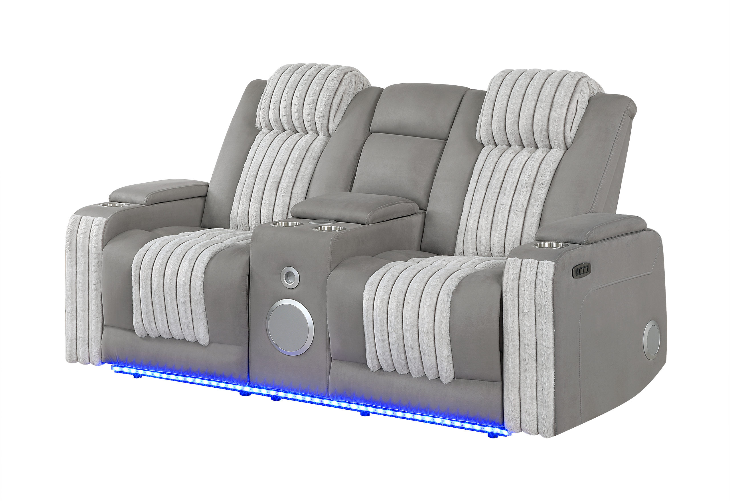 U8000 - Power Reclining Loveseat With Console, Power Headrest, LED Light, Bluetooth Speaker - Image 2