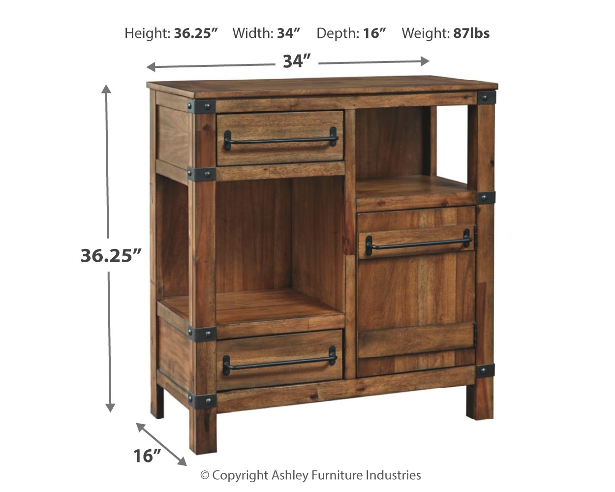 Roybeck - Accent Cabinet - Light Brown / Bronze - Image 4