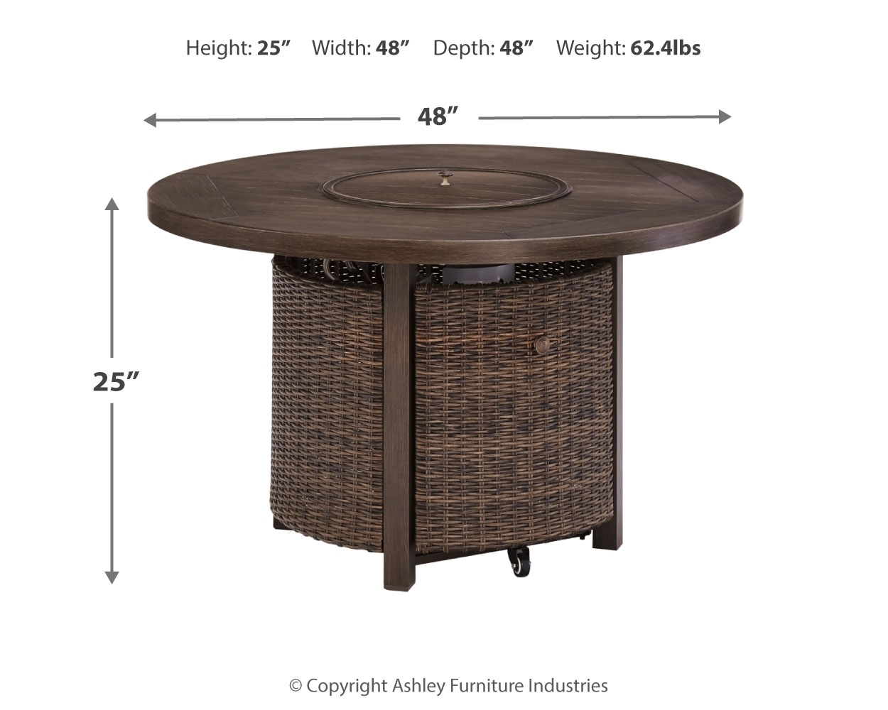 Paradise Trail - Round Fire Pit Table - Medium Brown - Image 4
