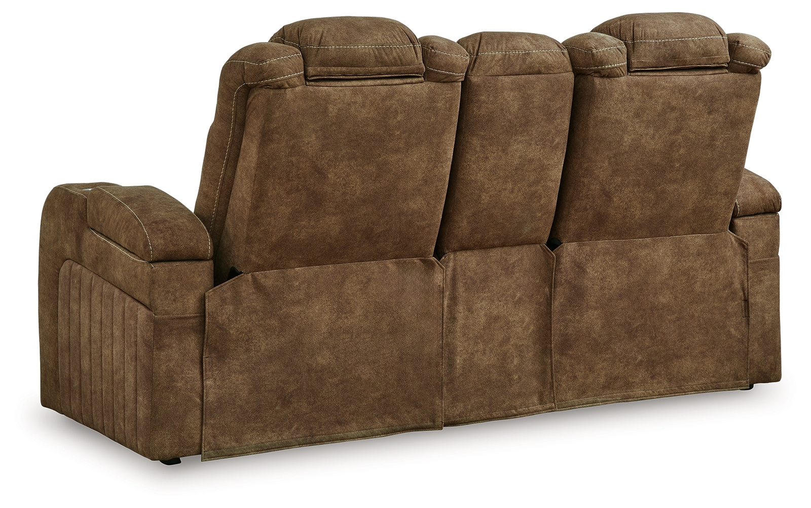 Wolfridge - 2 Pc. - Power Reclining Sofa, Power Reclining Loveseat With Console - Brindle - Image 10