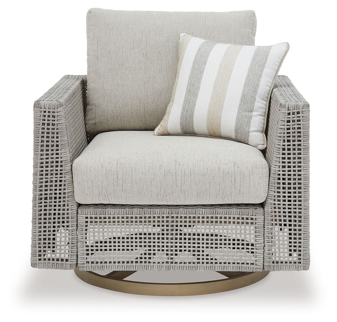 Seton Creek - Swivel Lounge With Cushion - Gray - Image 3