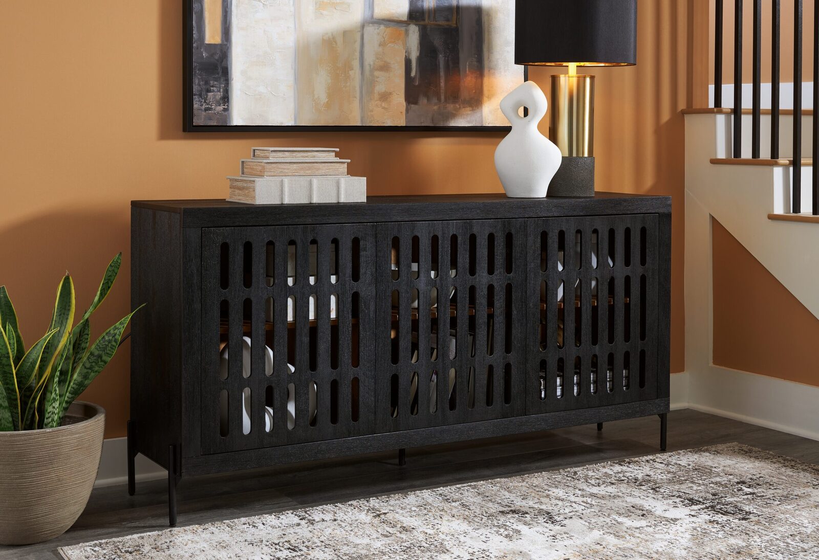 Vallisburg - Accent Cabinet - Black / Natural - Image 2