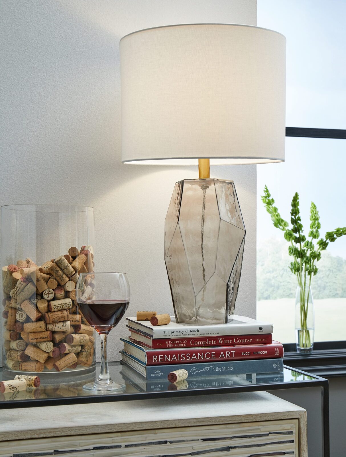 Taylow - Glass Table Lamp - Gray - Image 2