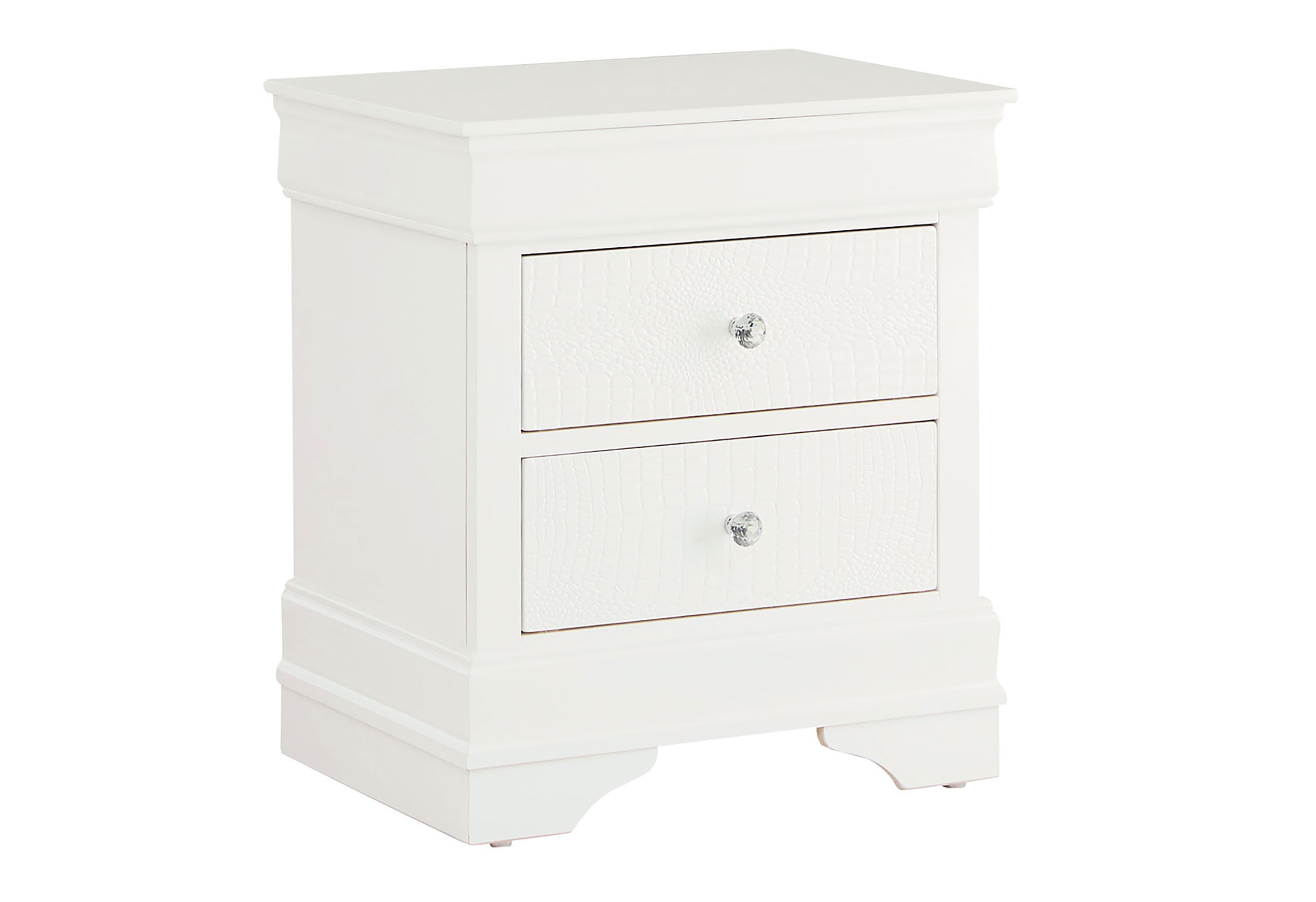 Pompei - Croc Nightstand - Metallic White - Image 2