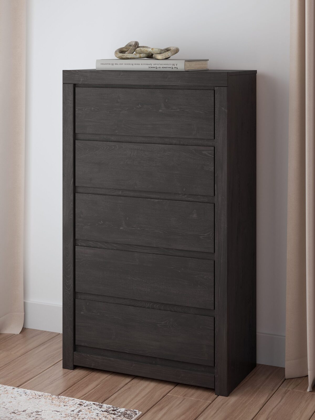 Fraluna - Five Drawer Chest - Charcoal - Image 2