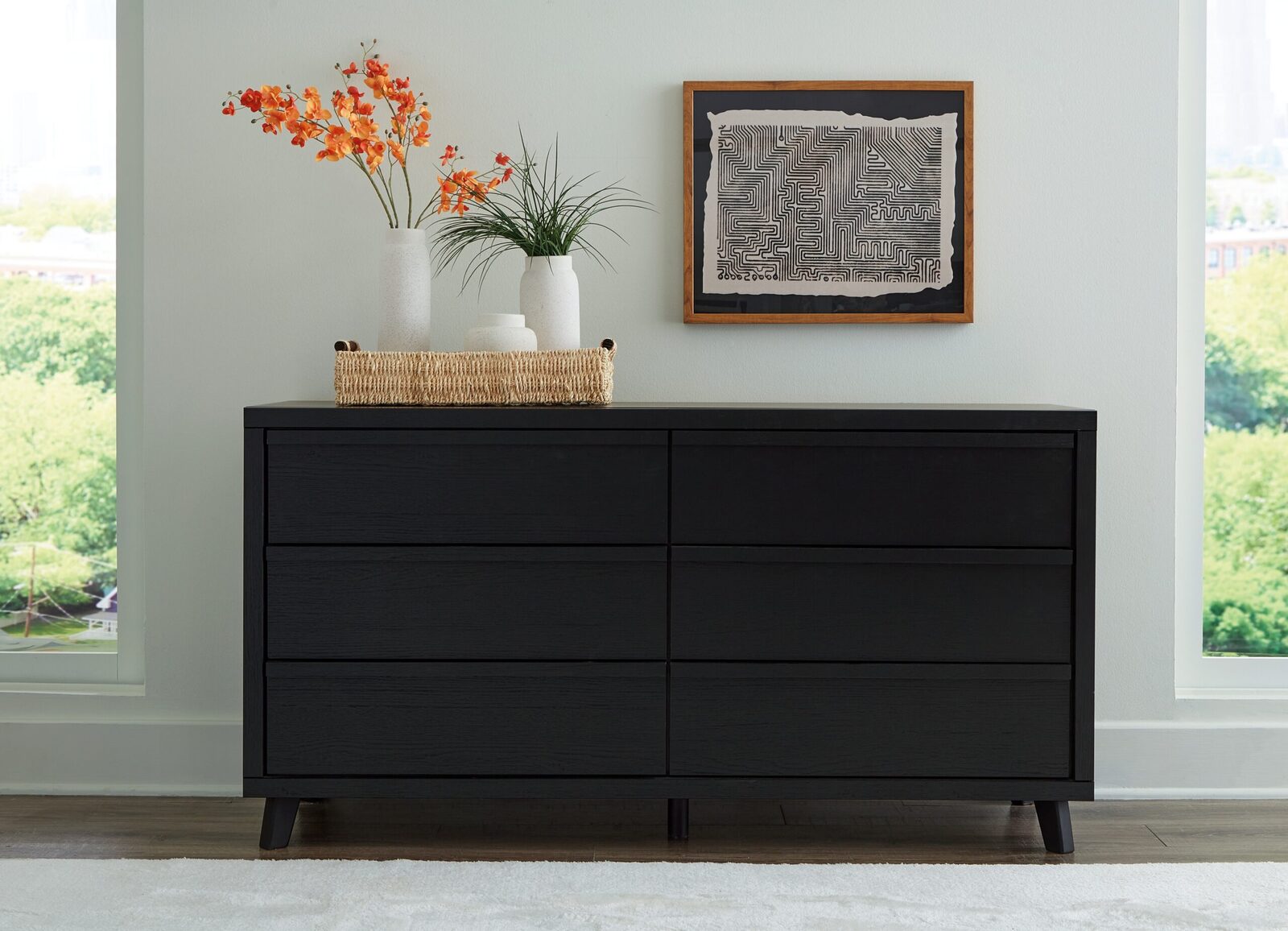 Danziar - Six Drawer Dresser - Black - Image 2