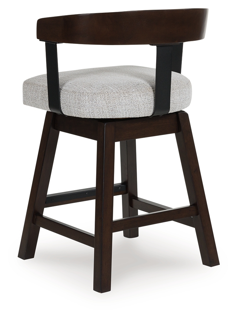 Haddigan - Upholstered Swivel Barstool (Set of 2) - Dark Brown - Image 6