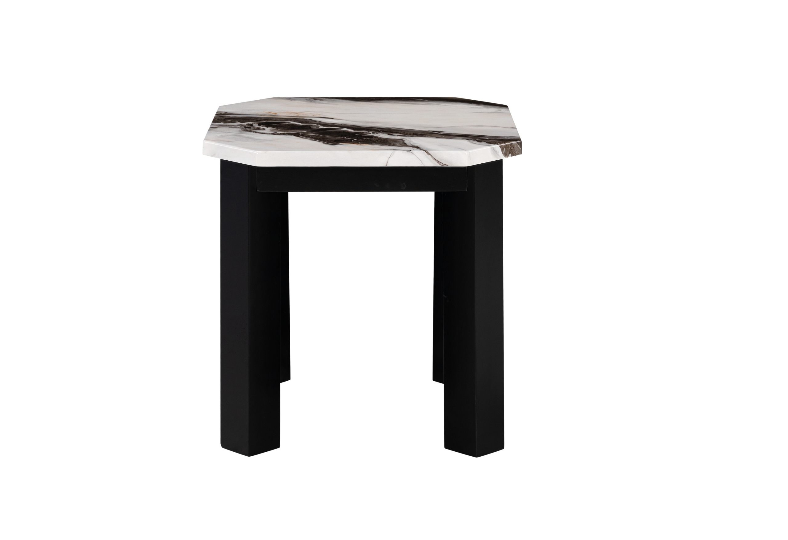 T06 - Coffee Table With 2 End Tables - Black / White - Image 3