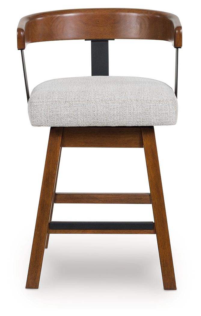 Ralene - Upholstered Swivel Barstool (Set of 2) - Medium Brown - Image 4