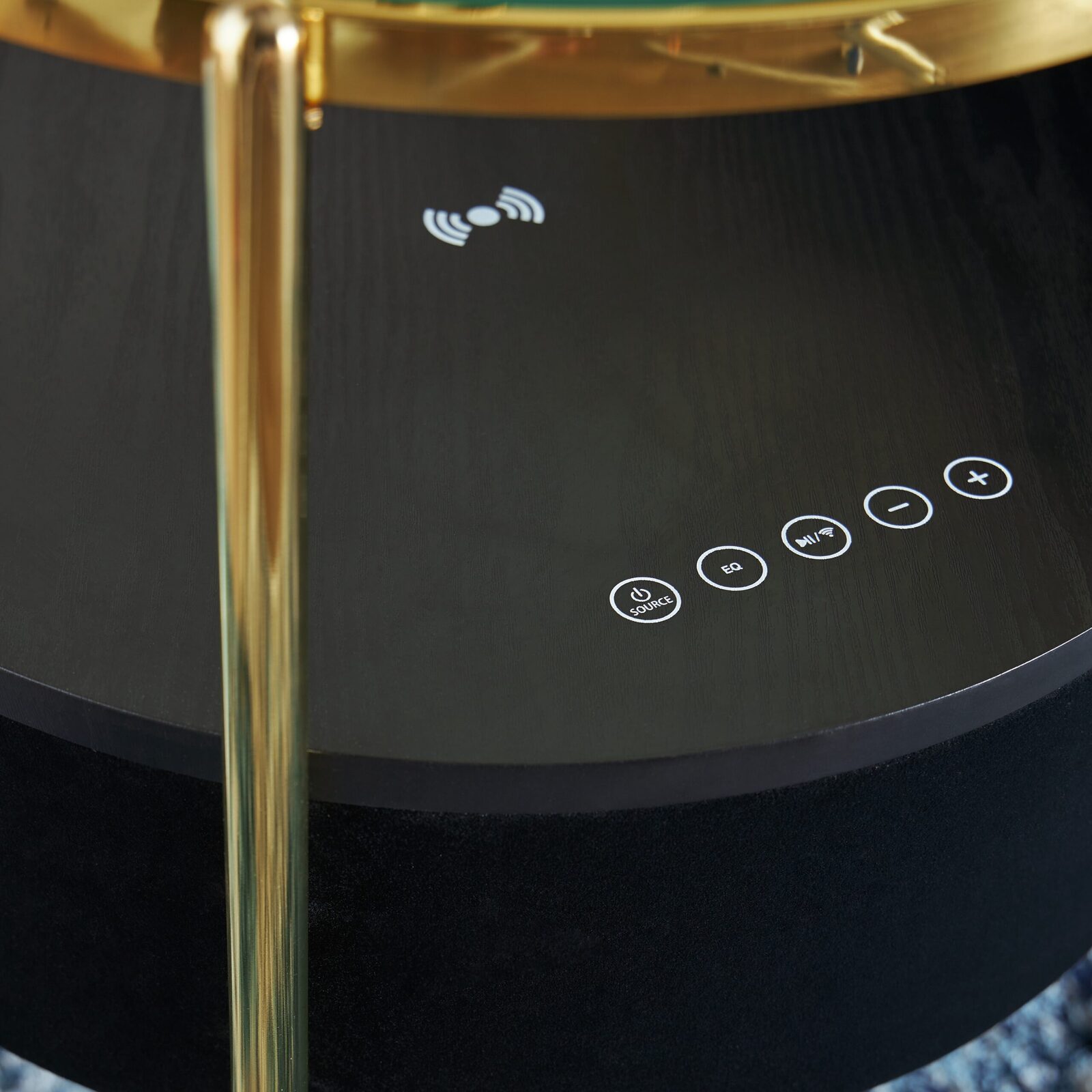 Nedman - Accent Table With Speaker - Black / Gold Finish - Image 5