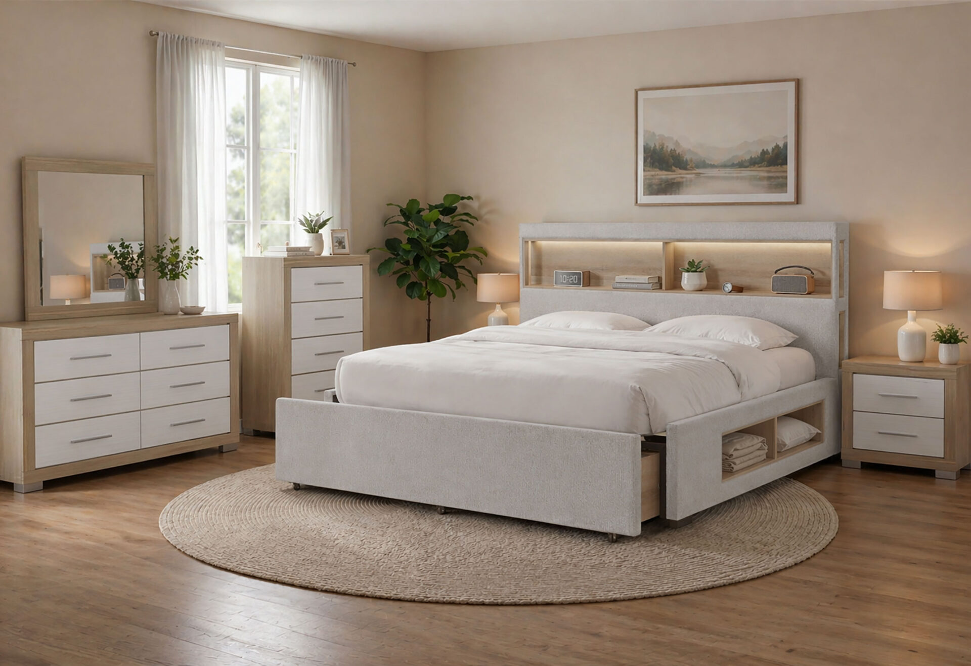 Sadie - Bed With Storage - Beige - Image 4