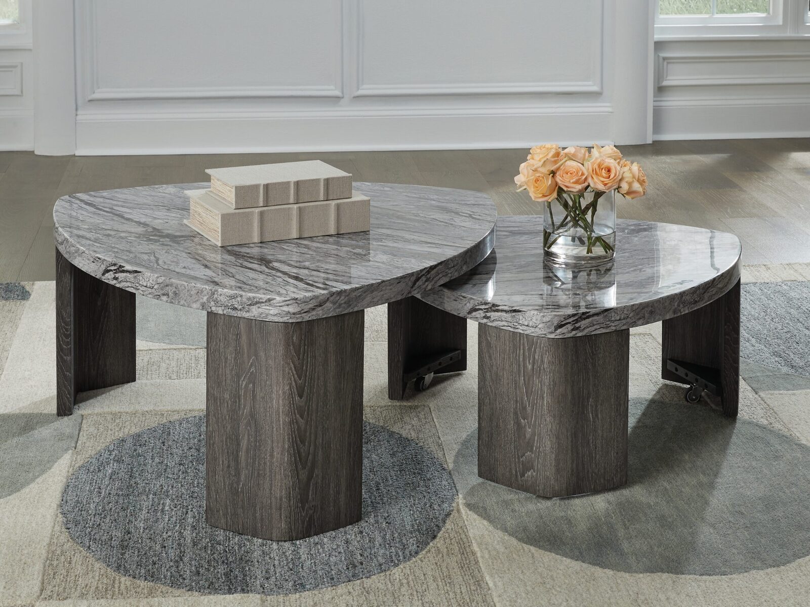 Surmour - Stacked Cocktail Table - Gray / Brown - Image 2