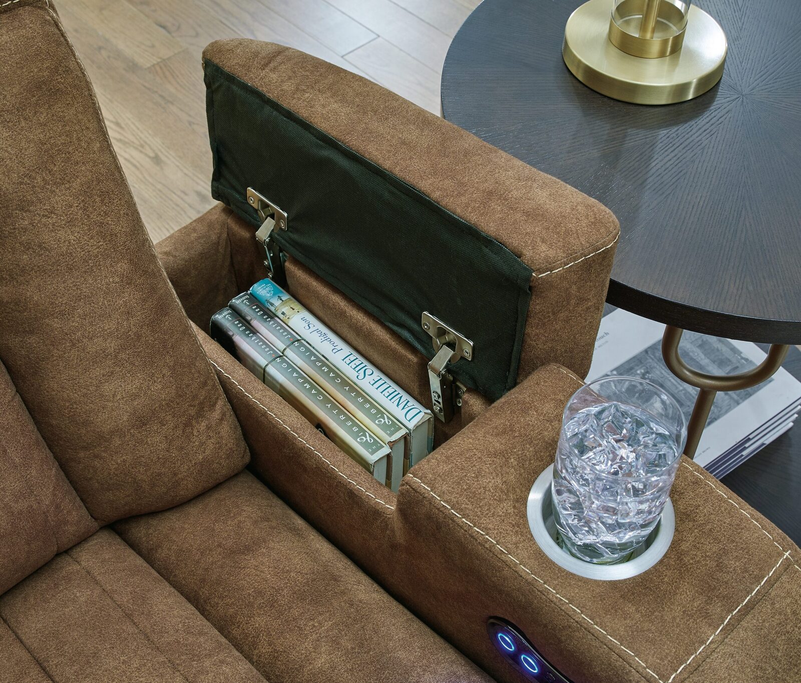 Wolfridge - Power Reclining Loveseat With Console /Adj Hdrst - Brindle - Image 10