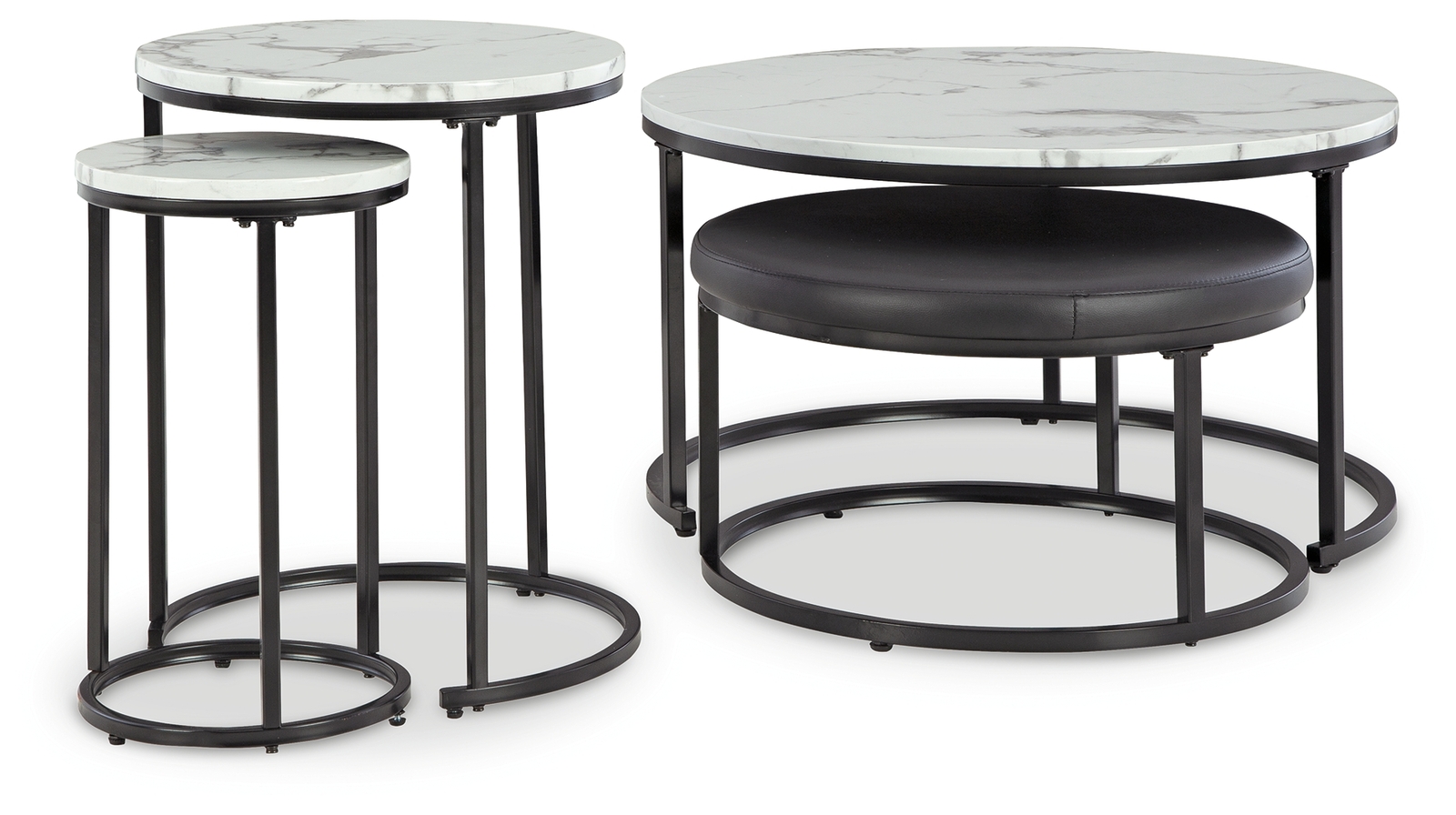 Jusmour - Occasional Nesting Table (Set of 4) - Black / White - Image 3