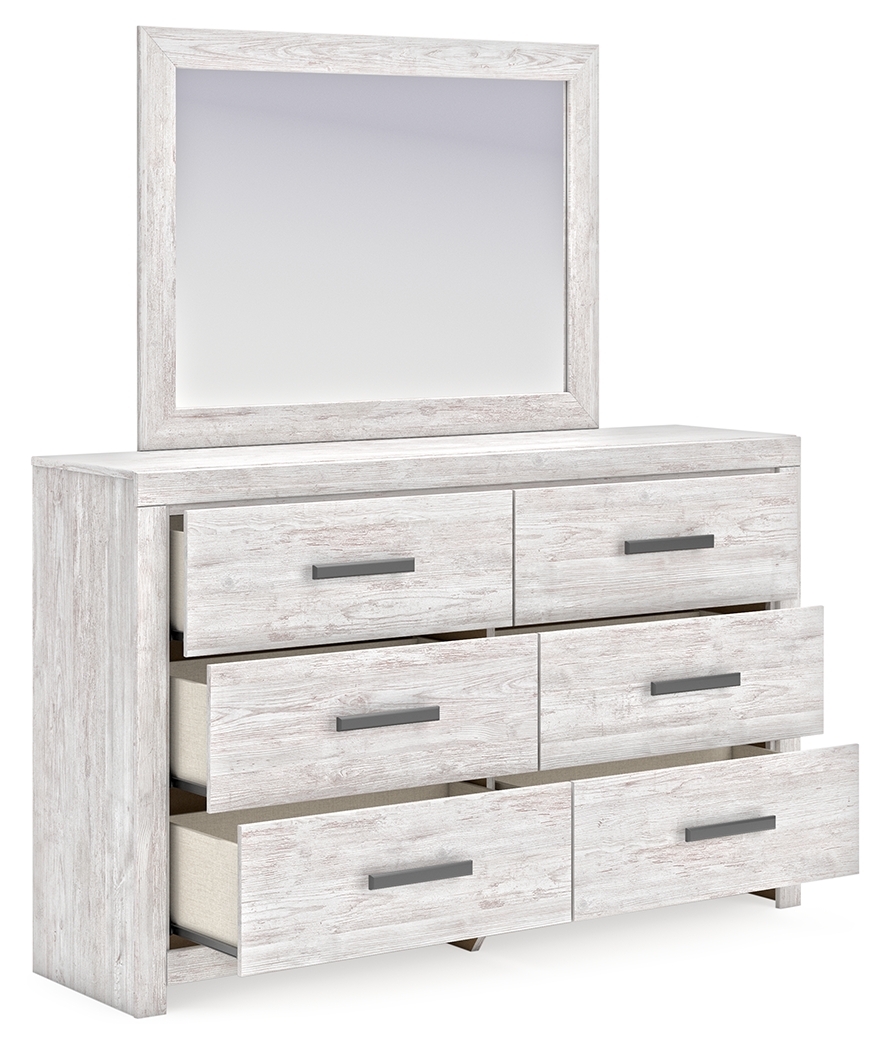 Cayboni - Dresser And Mirror - Whitewash - Image 4