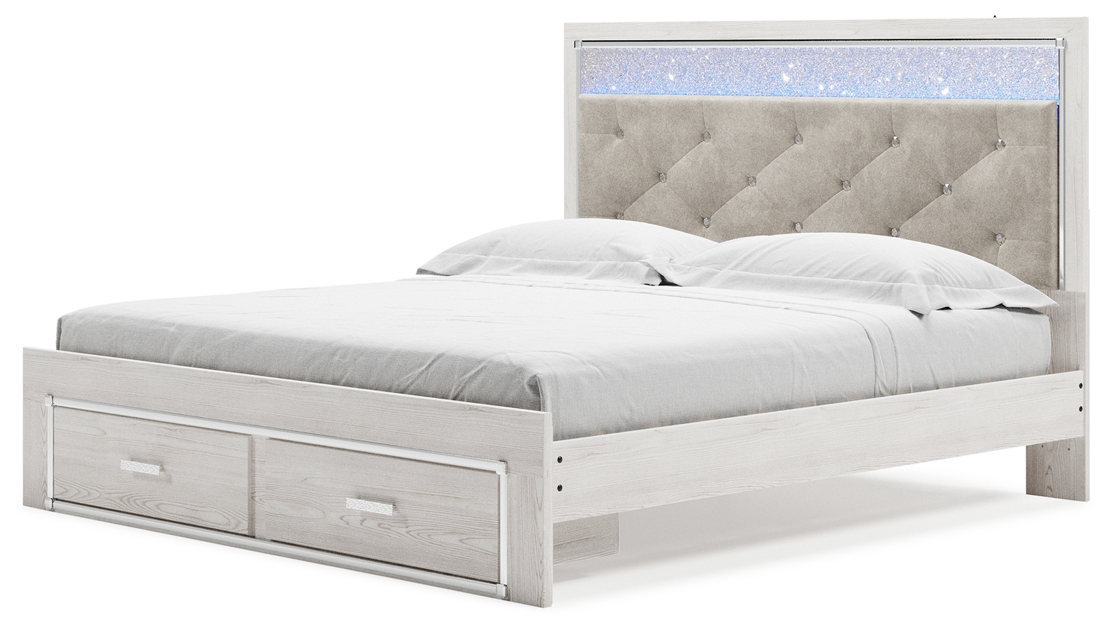 Altyra - King Upholstered Storage Bed - White - Image 3