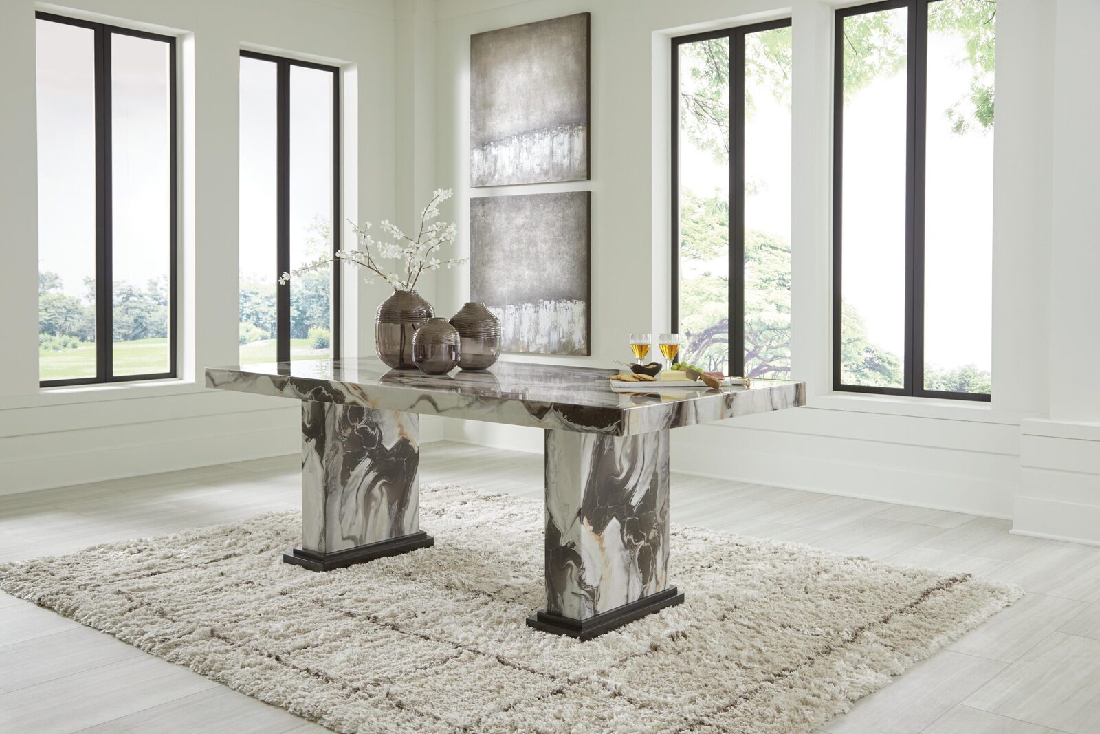 Jeshina - Dining Table - Dark Brown / Beige - Image 2