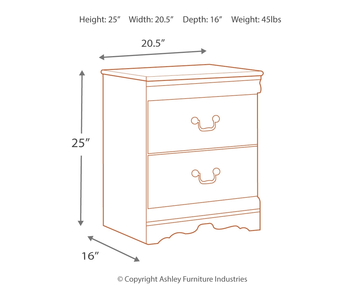 Anarasia - Two Drawer Night Stand - White - Image 4